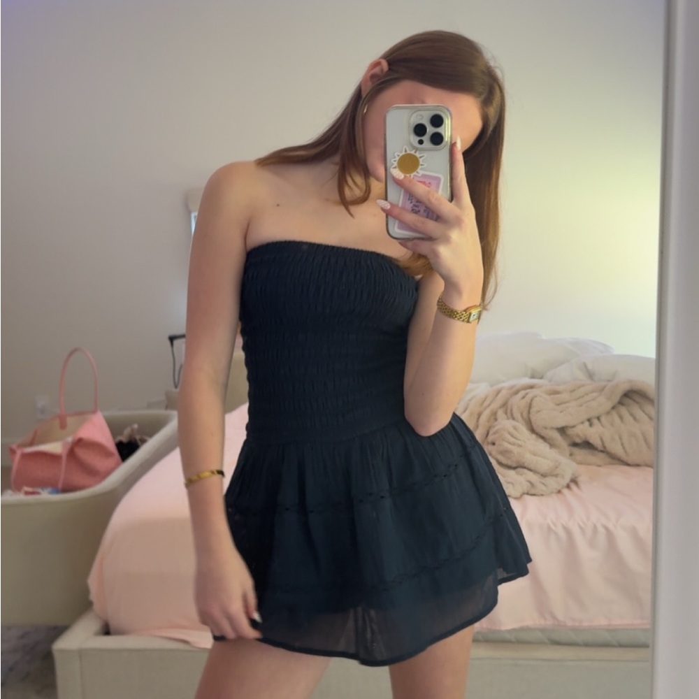 hollister navy tube top dress